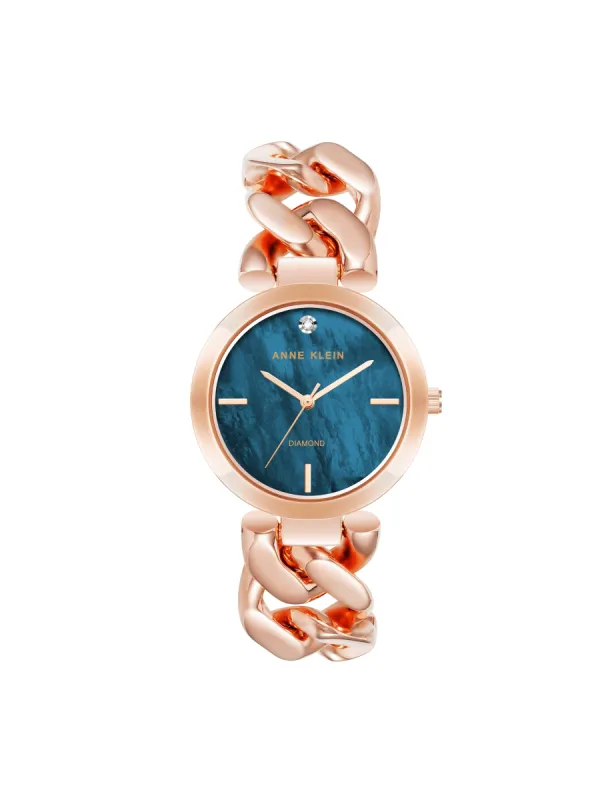 Diamond Accented Round Case Bracelet Watch sold by Anne Klein