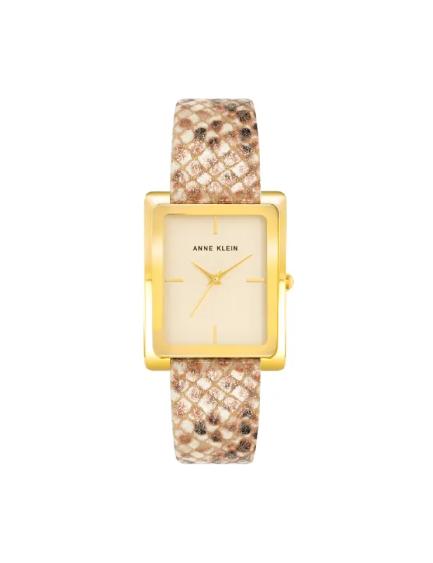 Rectangular Case Leather Band Watch sold by Anne Klein