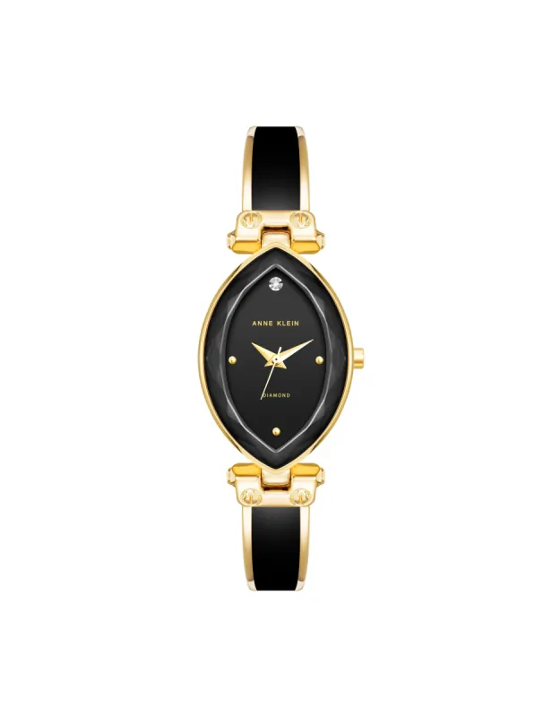 Diamond Accented Oval Bangle Watch sold by Anne Klein