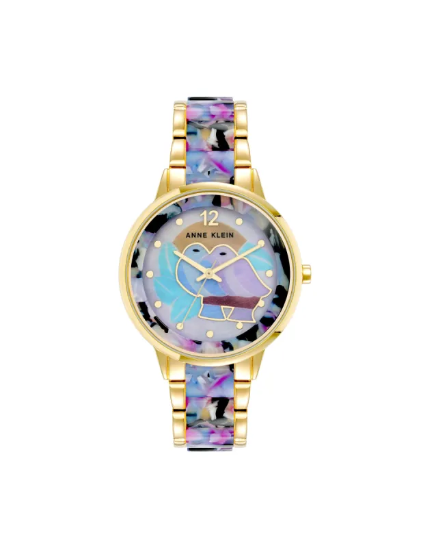 Patterned Mother of Pearl Dial Watch sold by Anne Klein