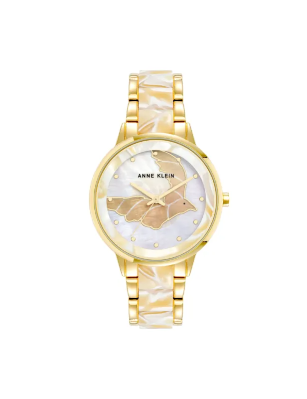 Patterned Mother of Pearl Dial Watch sold by Anne Klein