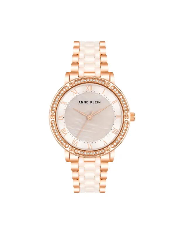 Crystal Accented Ceramic Link Watch sold by Anne Klein