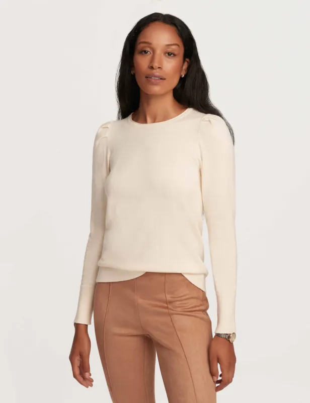 Cashmere Puff Sleeve Crew Neck Top- Clearance sold by Anne Klein