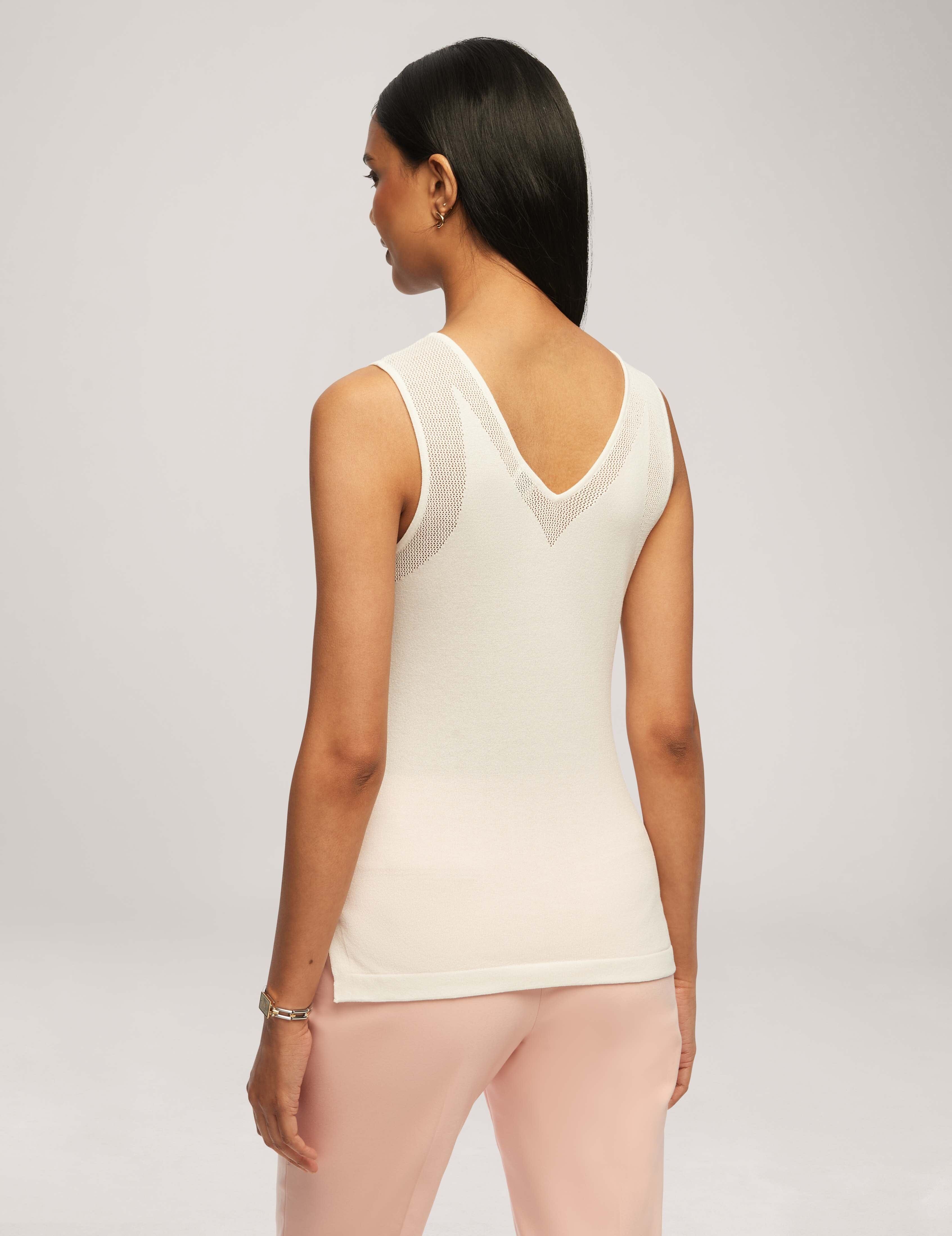 V Neck Mesh Tank Top- Sale sold by Anne Klein product image thumbnail 2