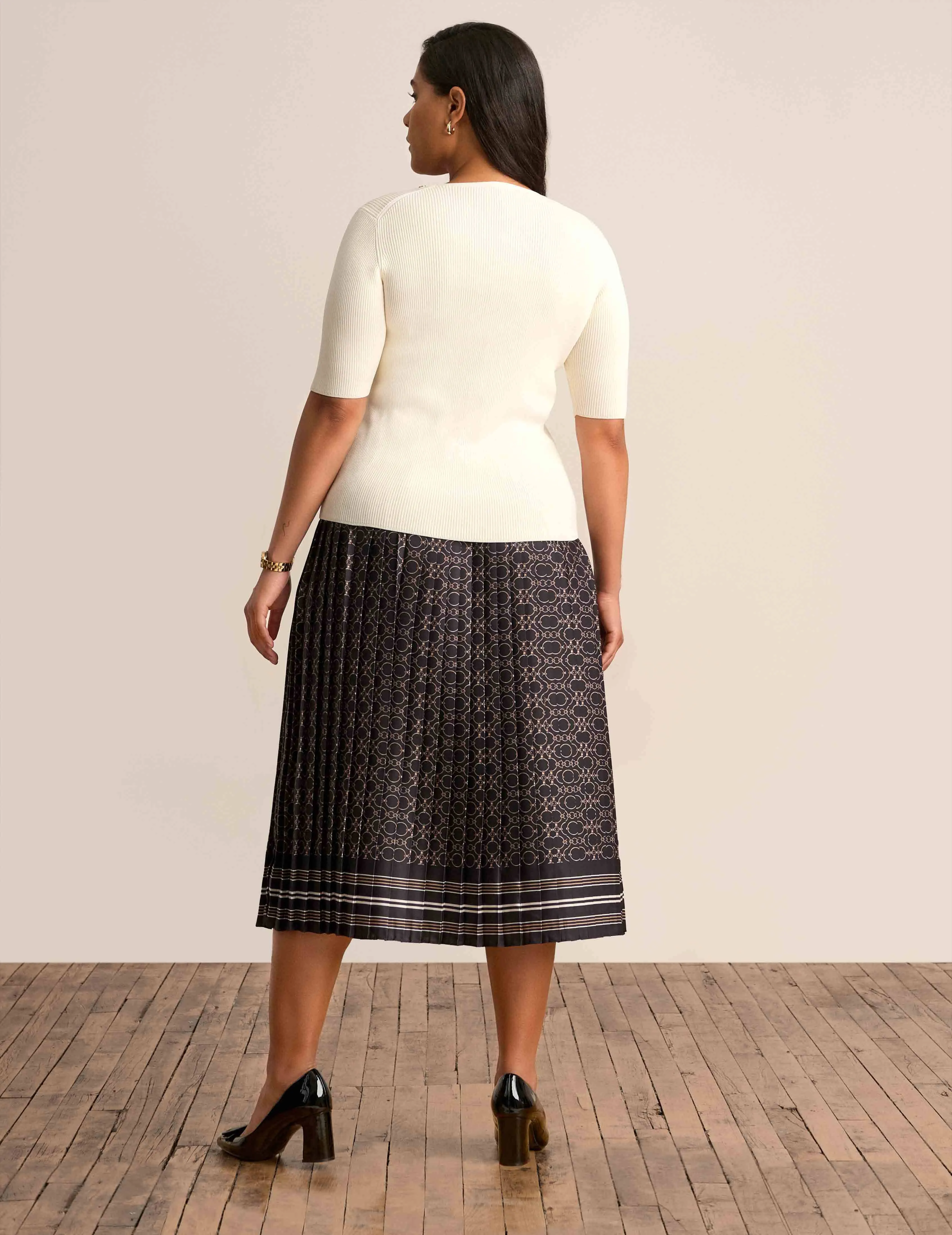 Button Sleeve Crew Neck sold by Anne Klein product image thumbnail 2