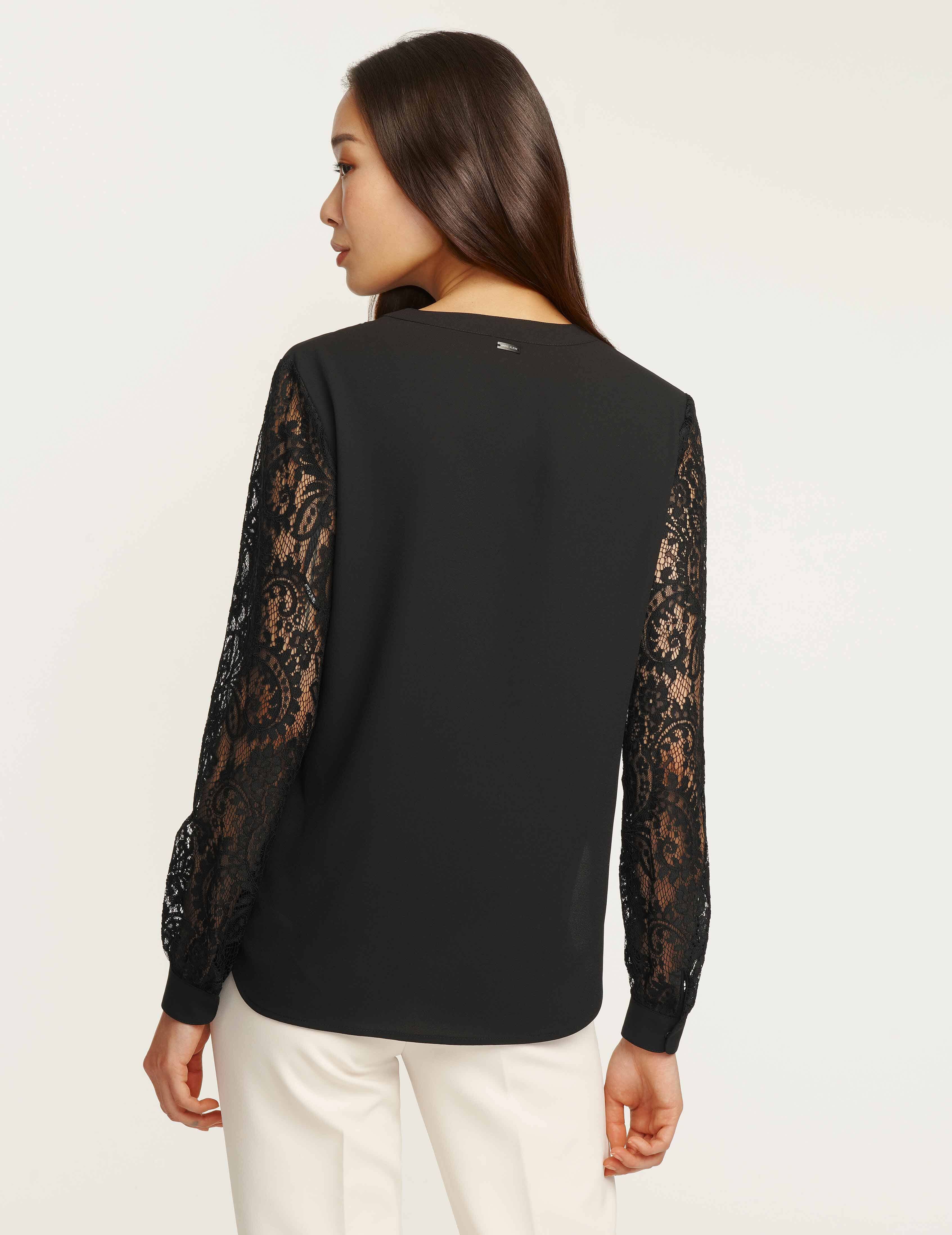 High Low Lace Sleeve Blouse- Clearance sold by Anne Klein product image thumbnail 3