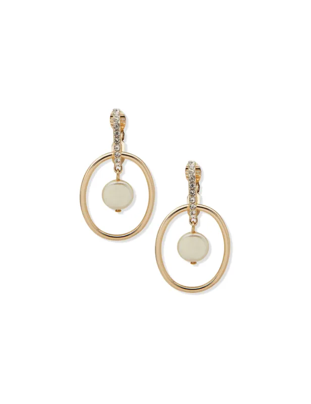 Gold Pearl Orbital Earring sold by Anne Klein