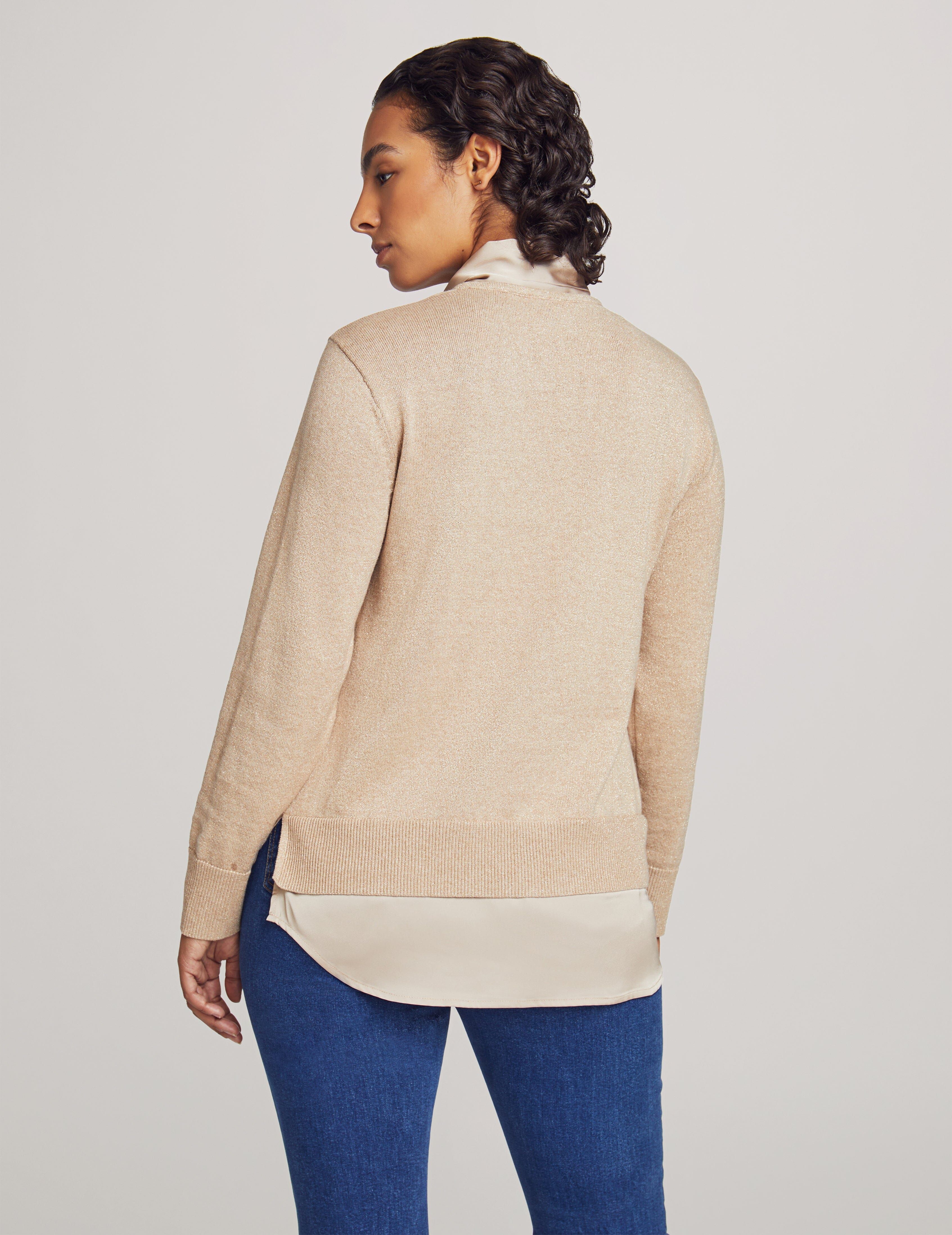 Lurex Layered Sweater with Tie Neck sold by Anne Klein product image thumbnail 2