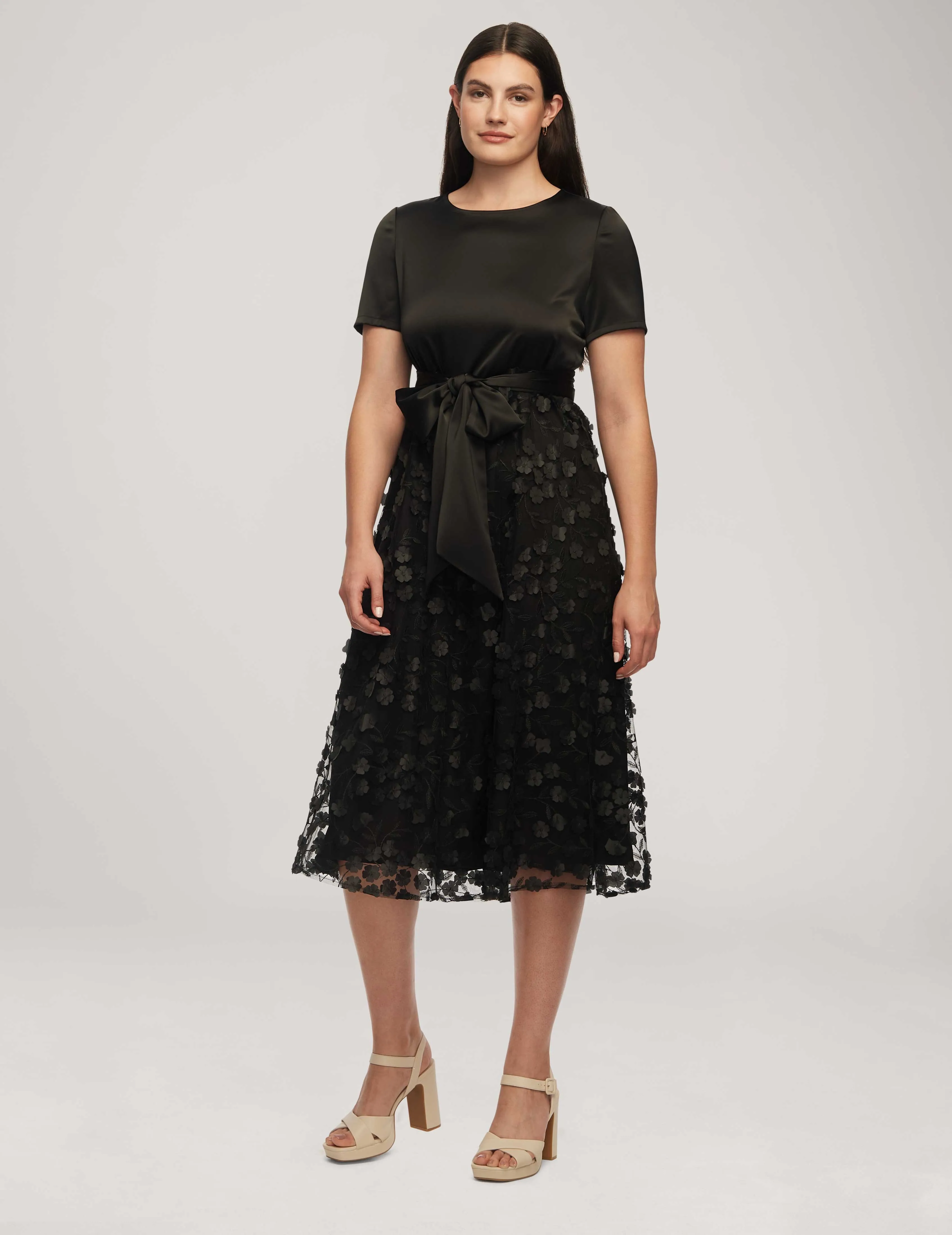 Tie Waist Combo Midi Dress- Sale sold by Anne Klein