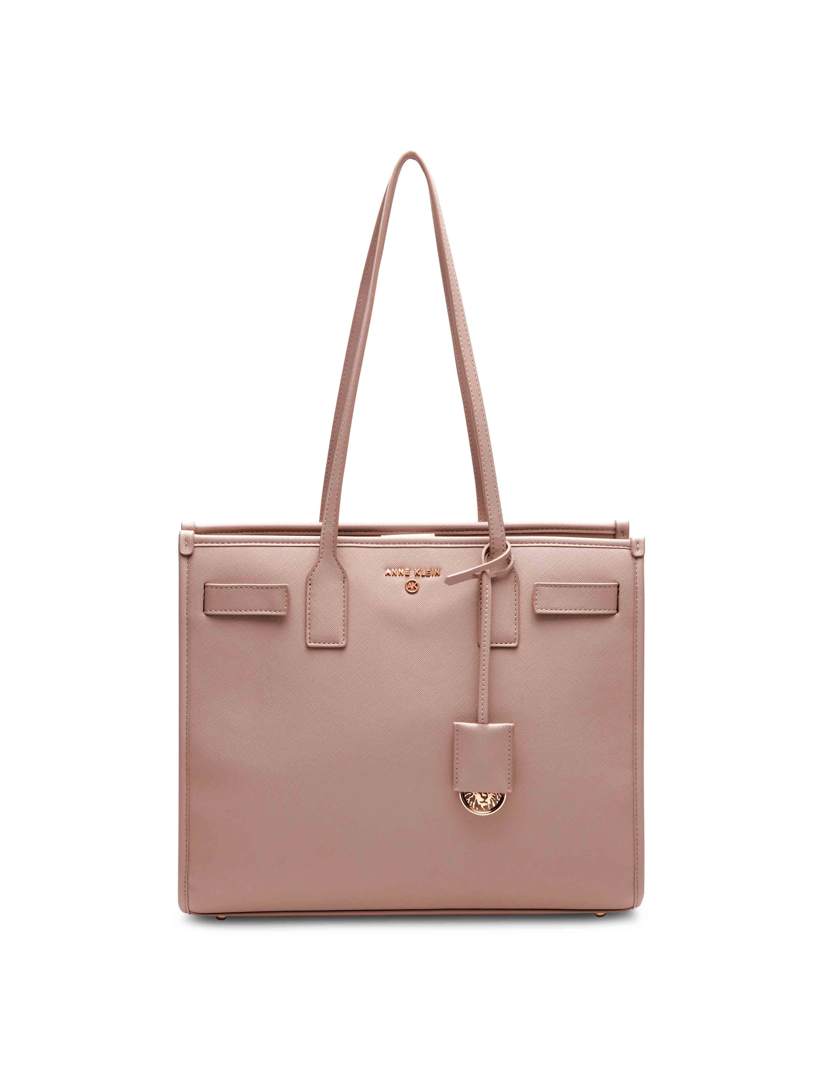 Large Structured Tote With Luggage Tag sold by Anne Klein