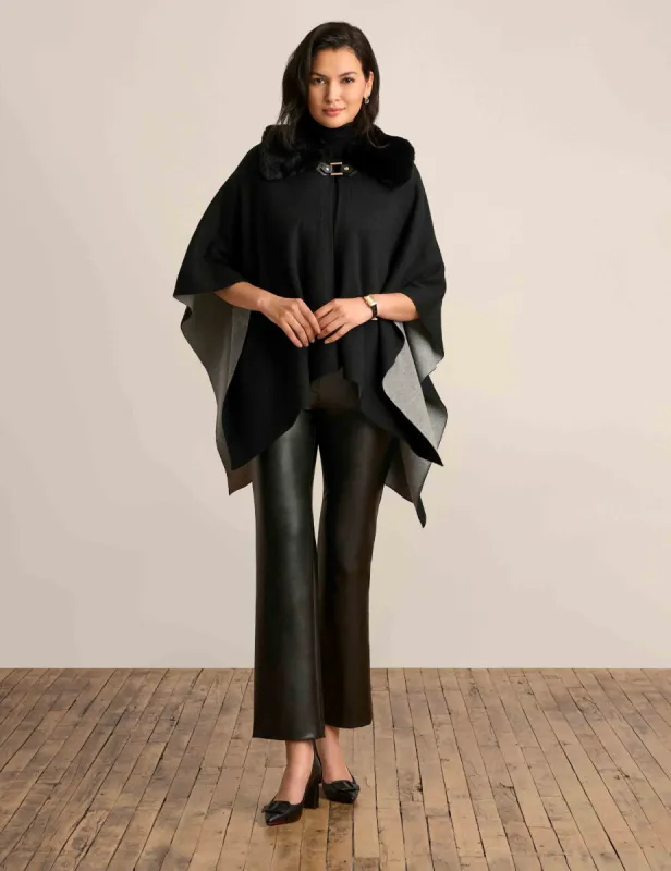 Fur Trim Buckle Cape sold by Anne Klein