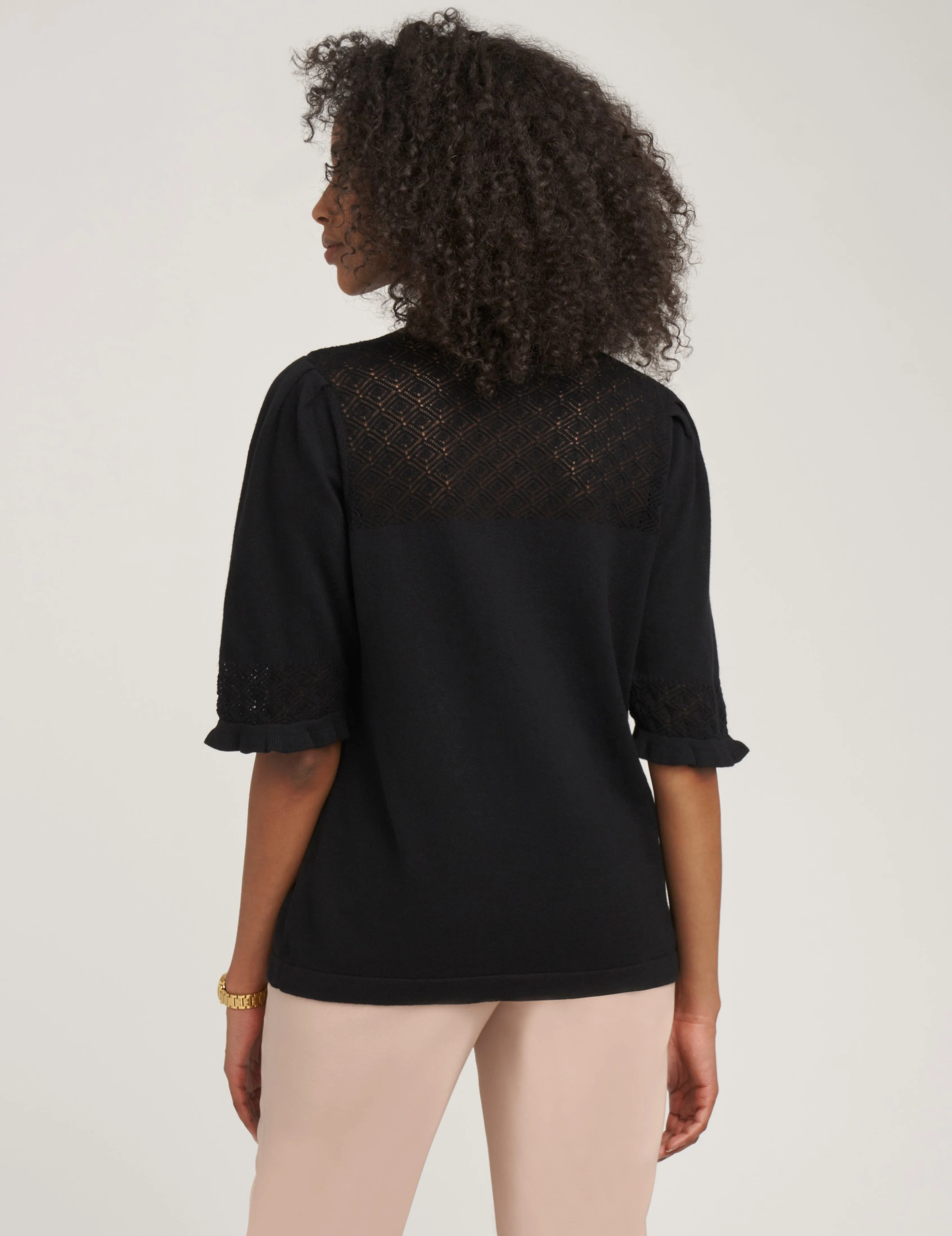 Puff Sleeve With Ruffle Neck Top- Sale sold by Anne Klein product image thumbnail 3