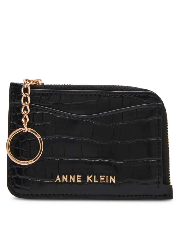 Zip And Go Curved Card Case In Croco sold by Anne Klein