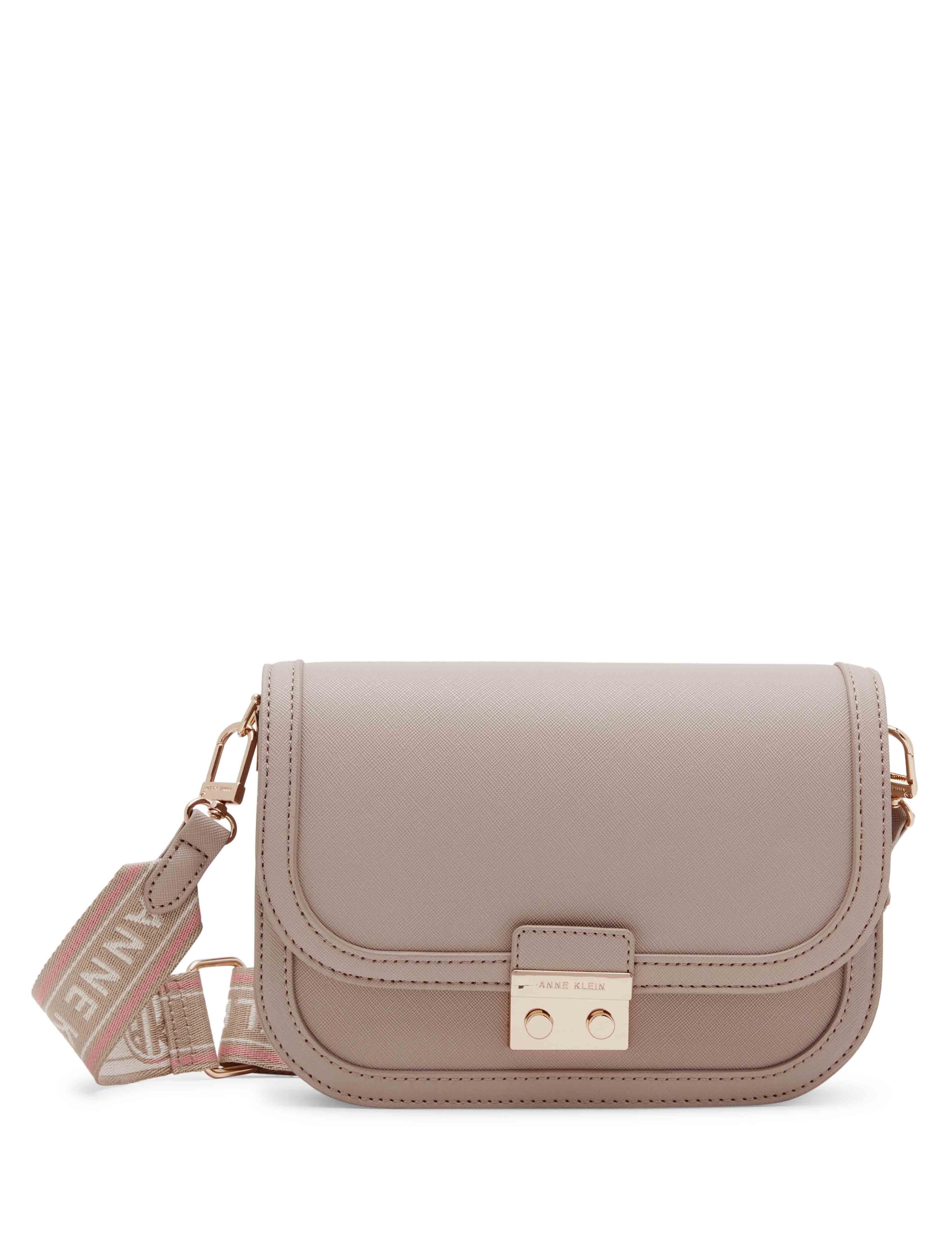 Medium Flap Crossbody With Push Lock And Web Strap sold by Anne Klein
