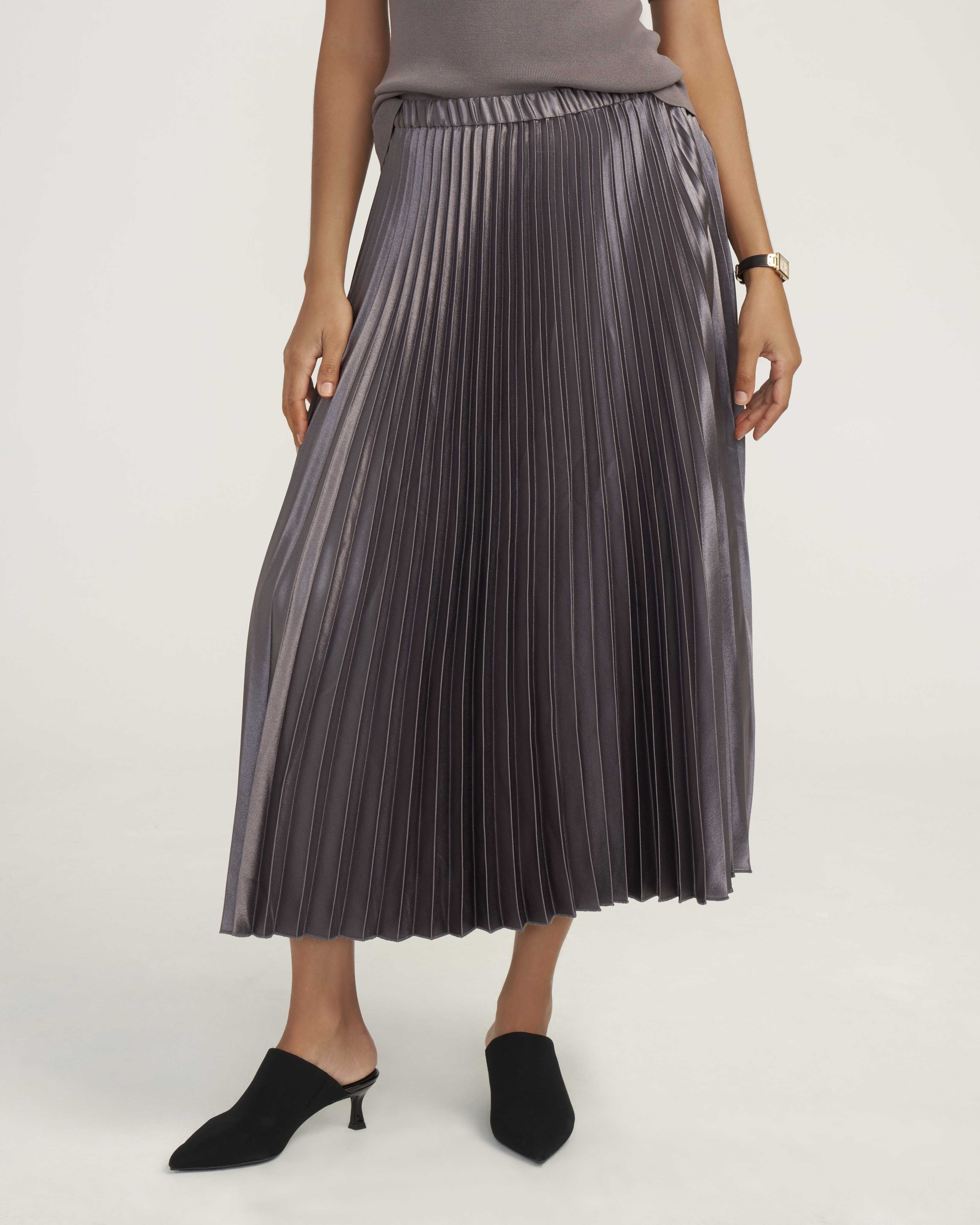 Satin Pleated Maxi Skirt- Clearance sold by Anne Klein product image thumbnail 3