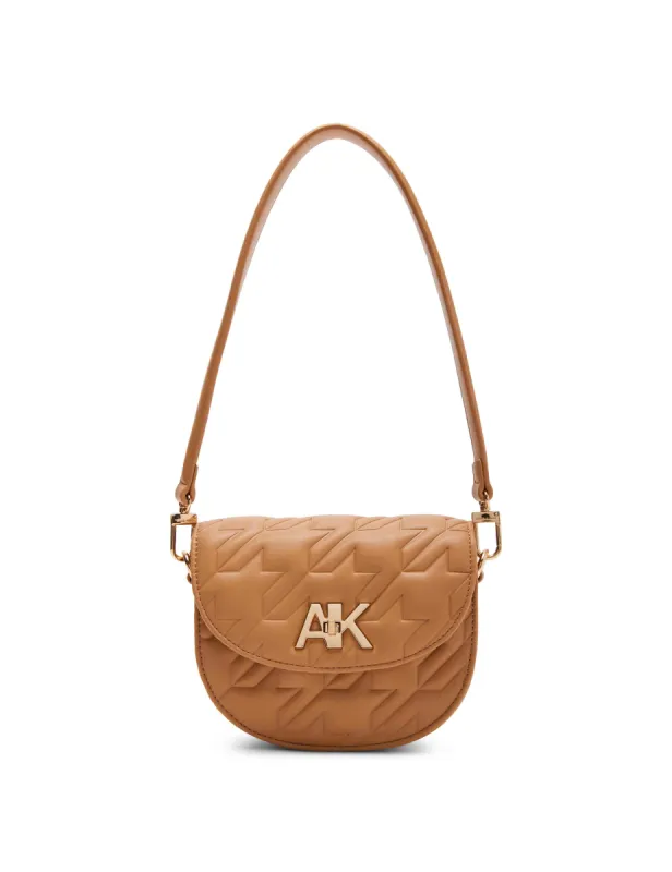 Mini Convertible Shoulder Bag With Turn Lock In Pressed Houndstooth sold by Anne Klein