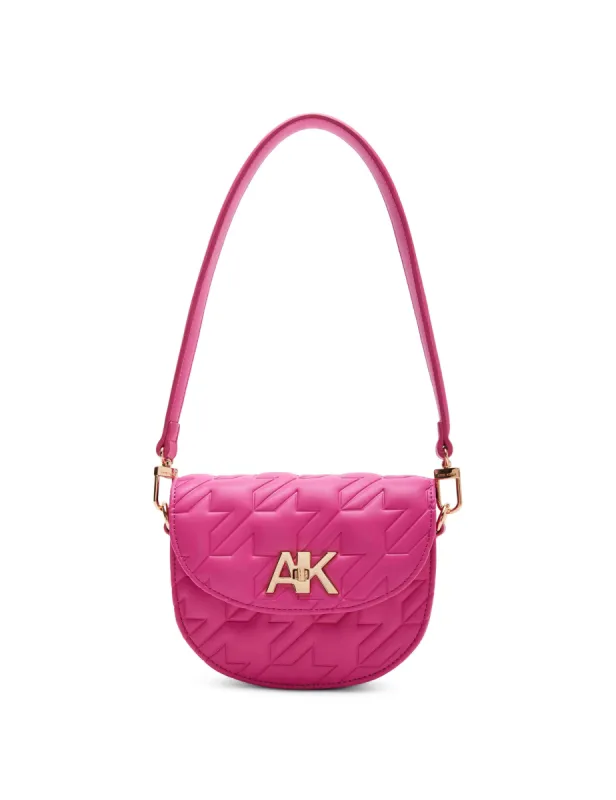 Mini Convertible Shoulder Bag With Turn Lock In Pressed Houndstooth sold by Anne Klein