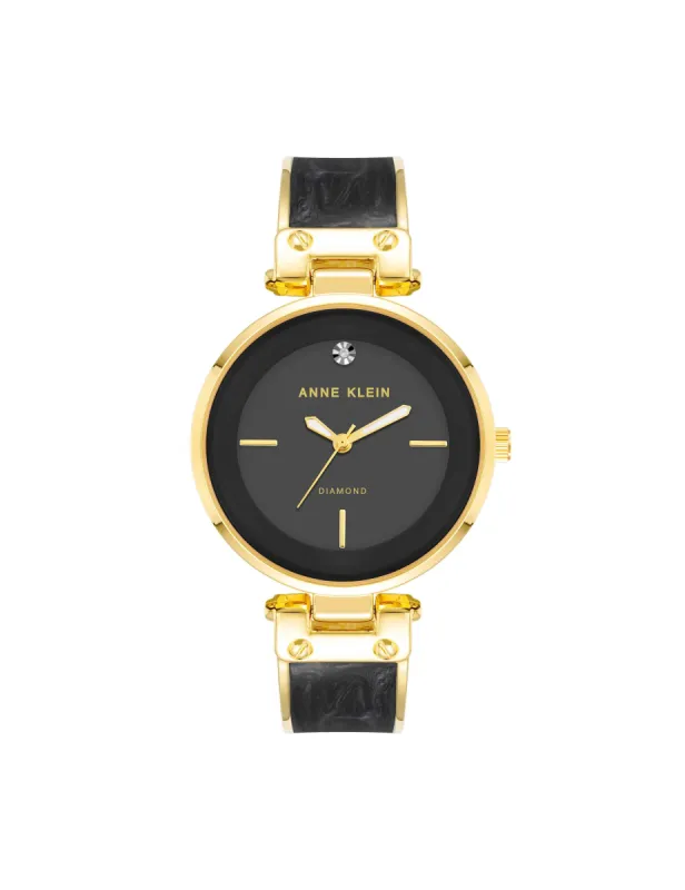 Diamond Accented Bangle Bracelet Watch sold by Anne Klein