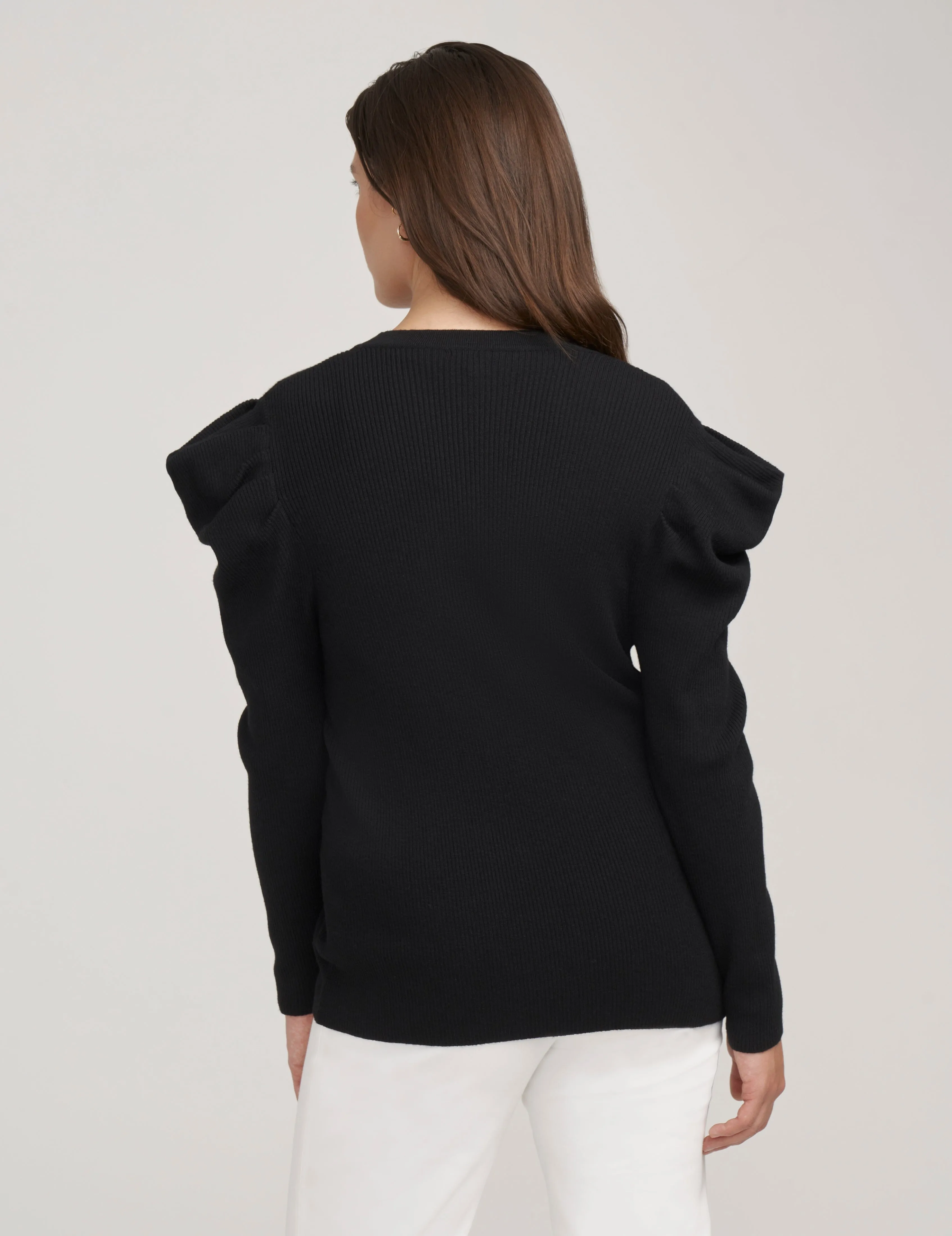 Puff Sleeve Ribbed Cardigan- Sale sold by Anne Klein product image thumbnail 3