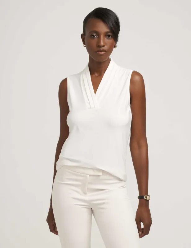 V-Neck Triple Pleat Top- Sale sold by Anne Klein