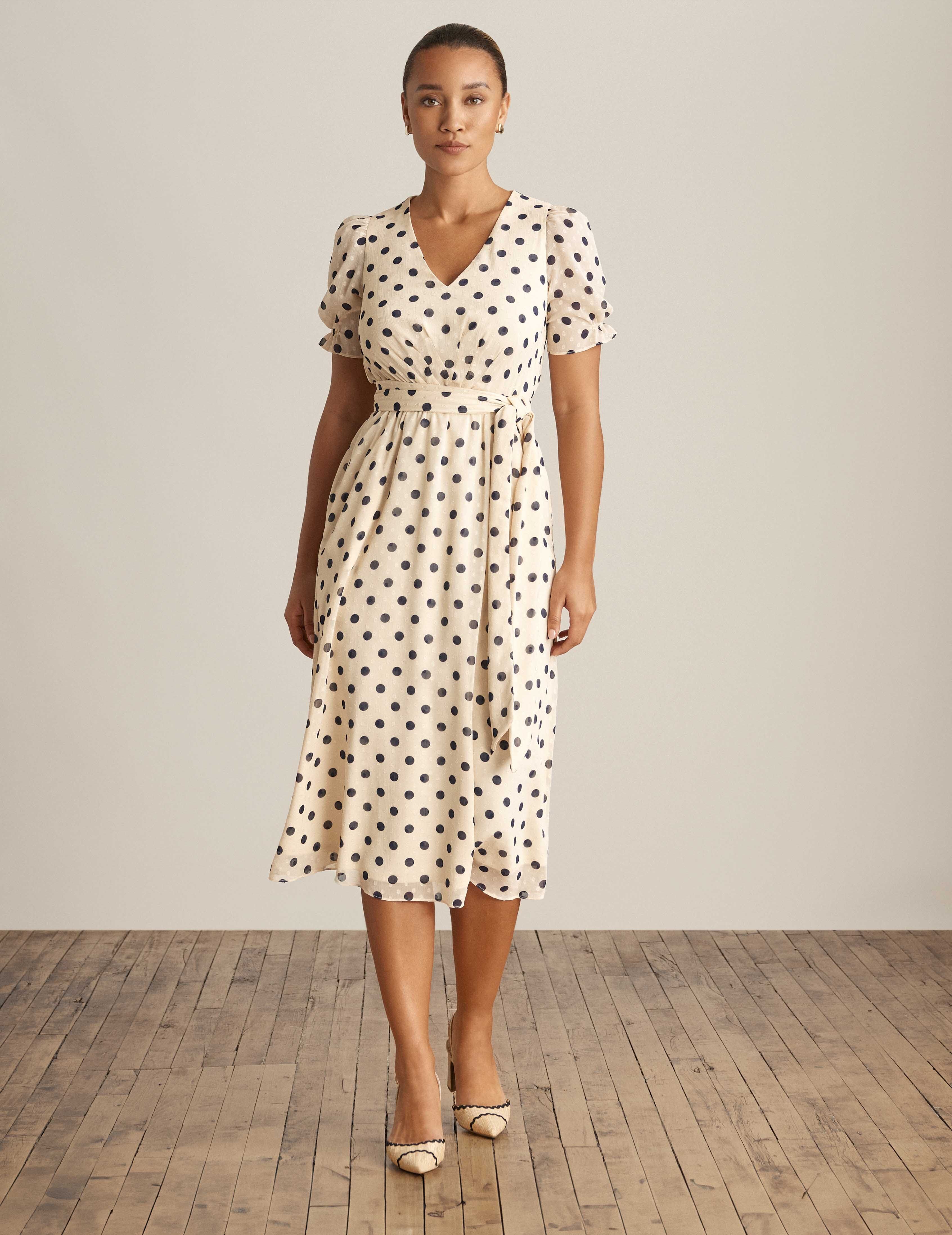 Puff Sleeve Midi Dress sold by Anne Klein