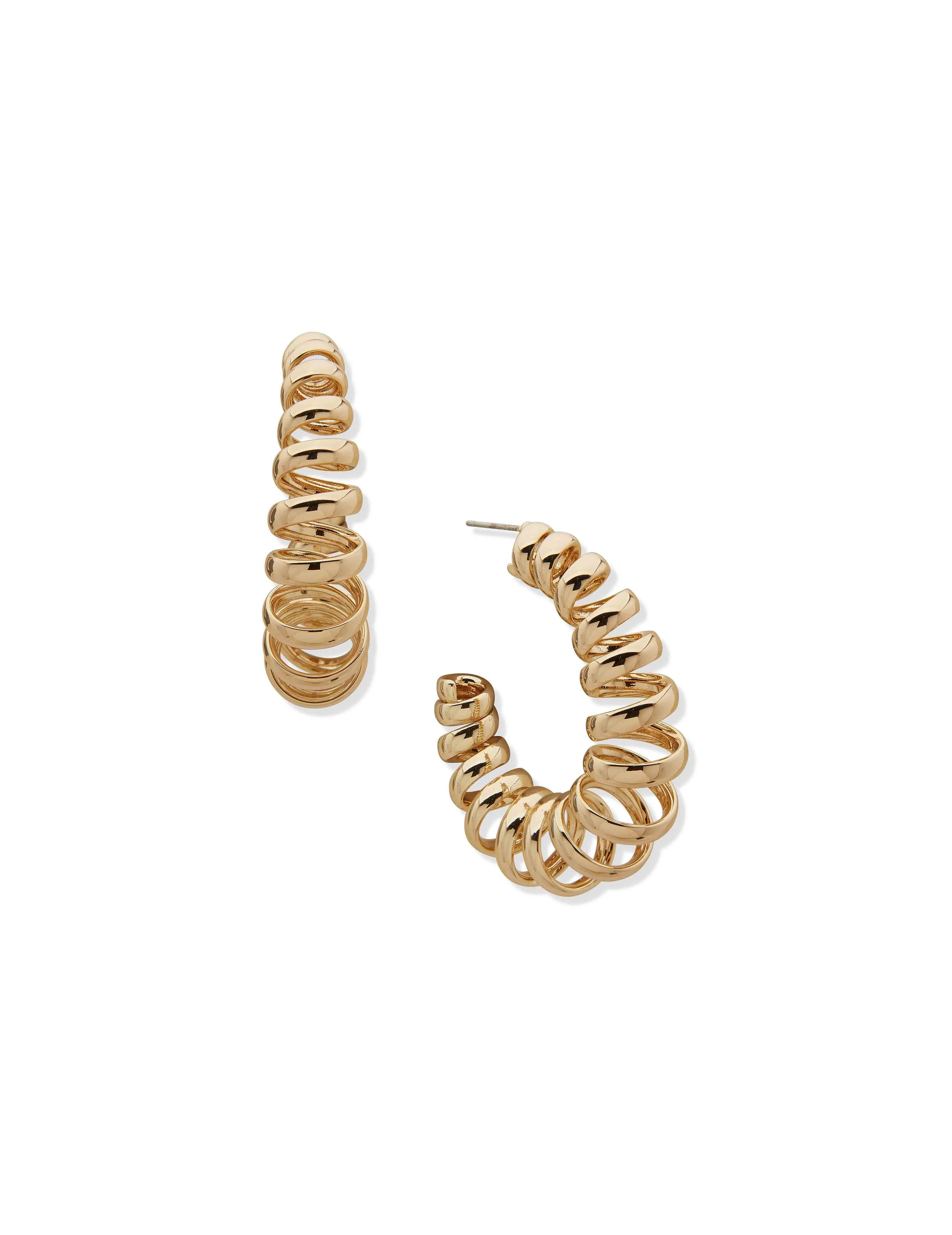 Gold Swirl C-Hoop Earring sold by Anne Klein