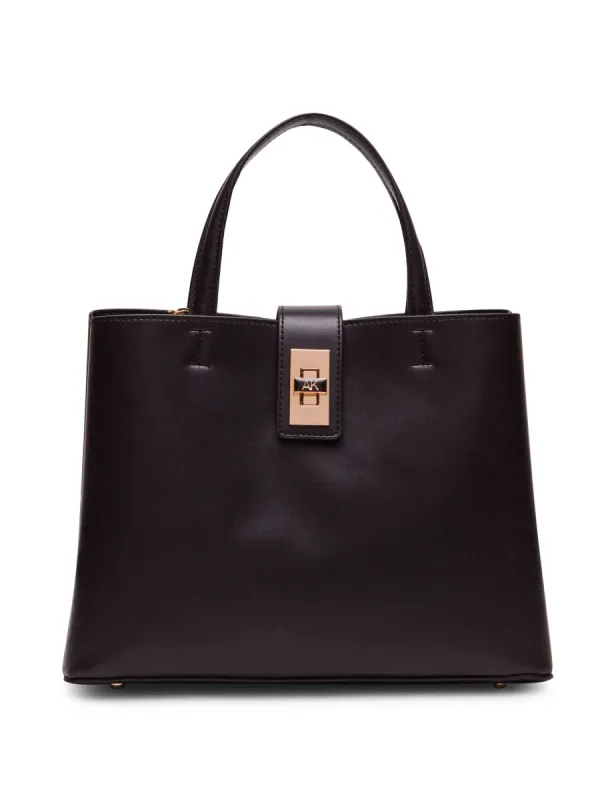 E/W Medium Satchel With Enamel Turn Lock sold by Anne Klein
