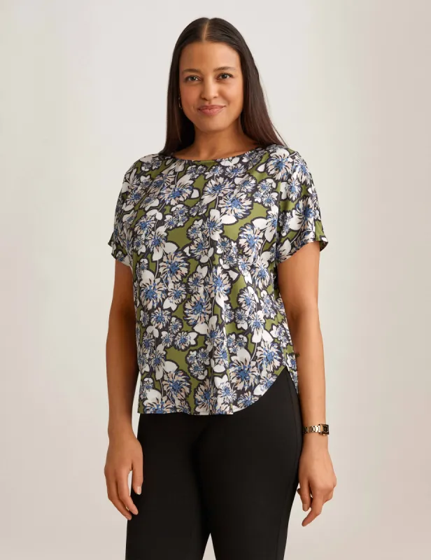 Short Sleeve Blouse With Bateau Neckline sold by Anne Klein