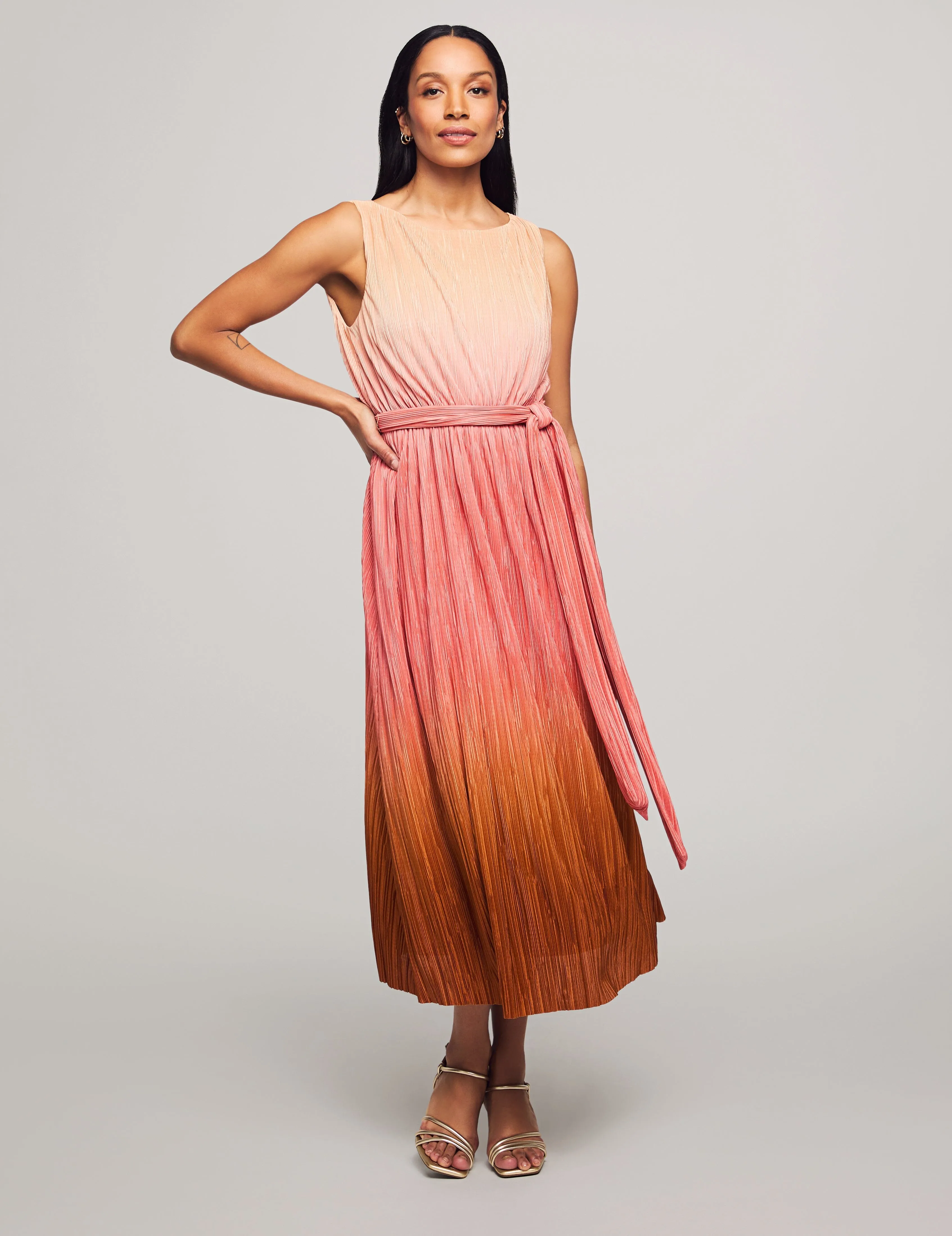 Boatneck Pleated Ombre Midi Dress- Sale sold by Anne Klein product image thumbnail 2