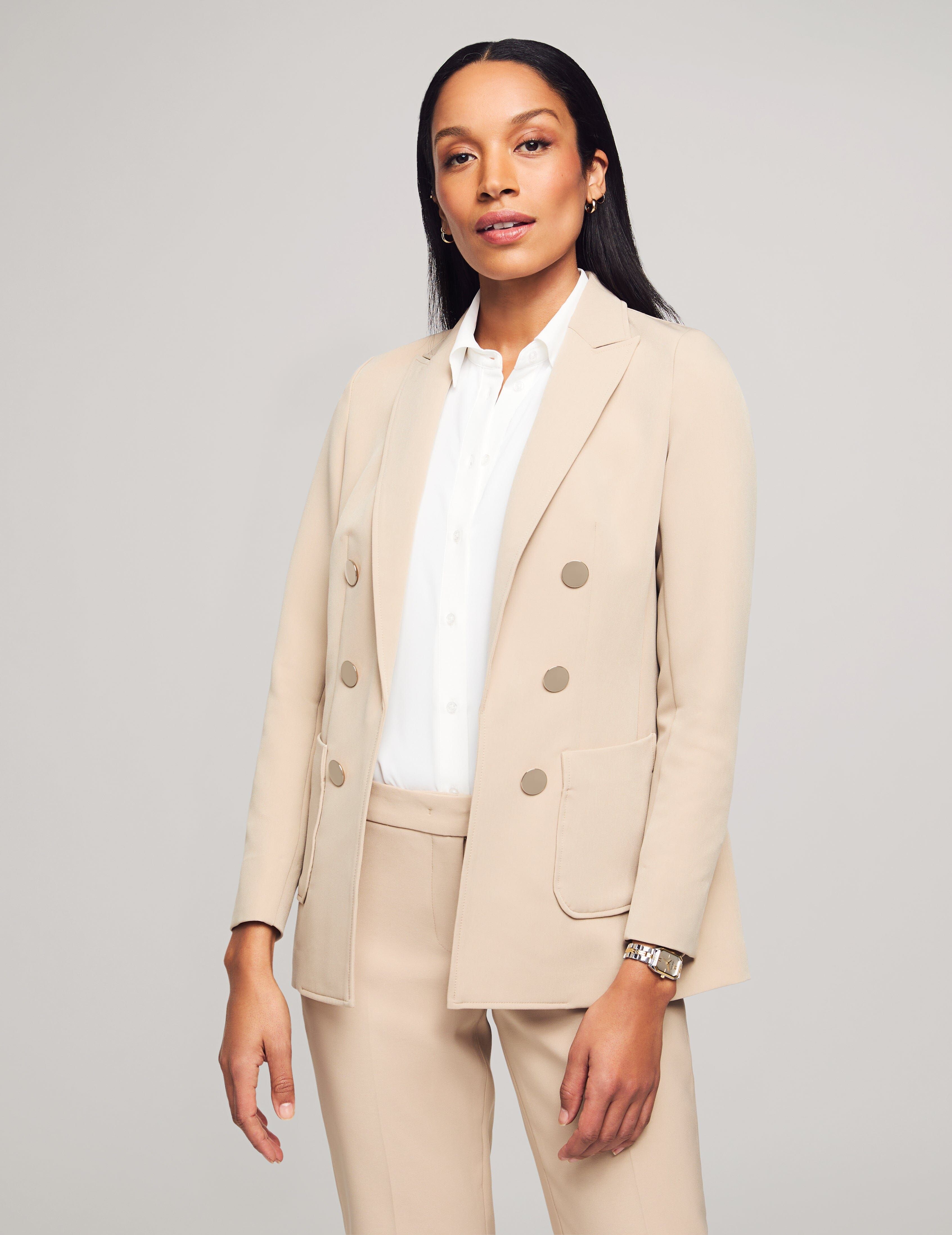 Faux Double-Breasted Jacket With Patch Pockets- Clearance sold by Anne Klein
