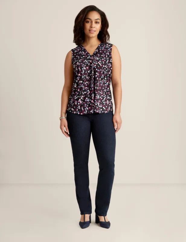 Printed Ity Pleat Front Shell sold by Anne Klein