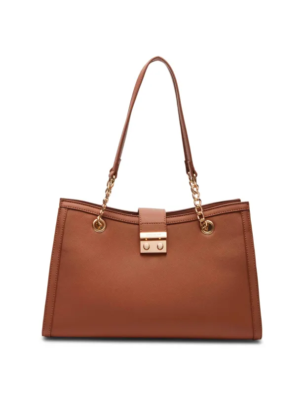 Satchel With Chain Detailing And Push Lock sold by Anne Klein