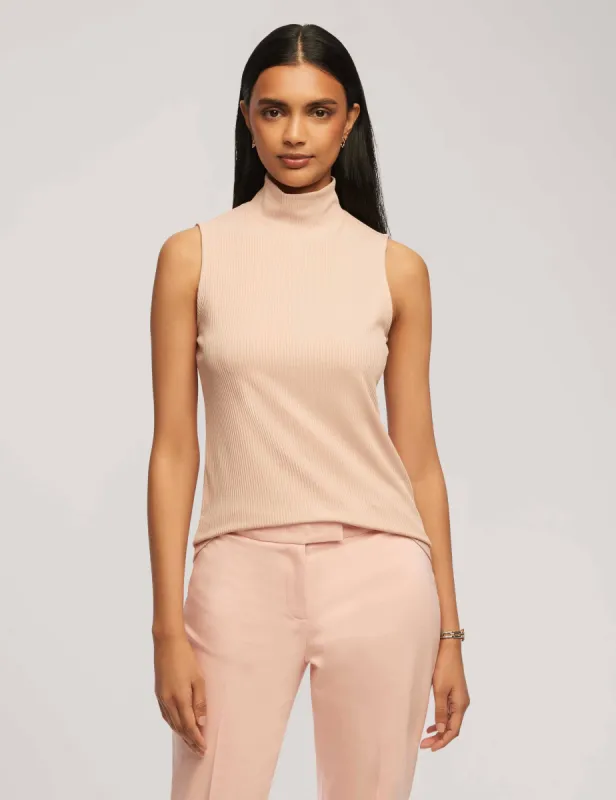 Rib Knit Seamed Mock Neck Shell - Clearance sold by Anne Klein