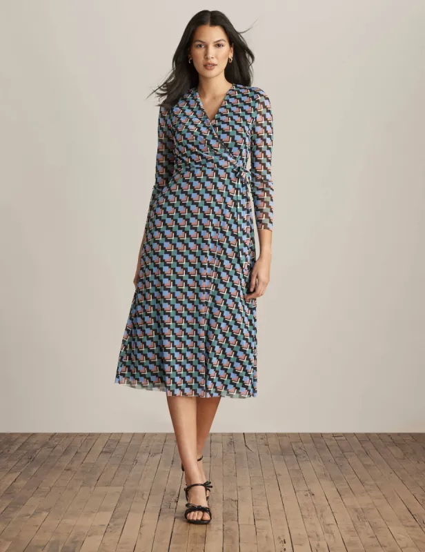 Printed Tie Waist Midi Dress sold by Anne Klein