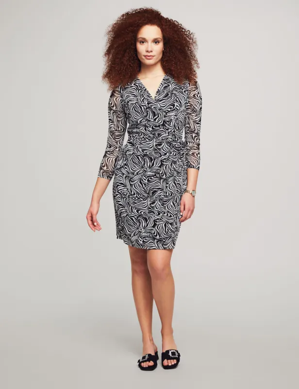 Printed Mesh Classic Wrap Dress- Clearance sold by Anne Klein