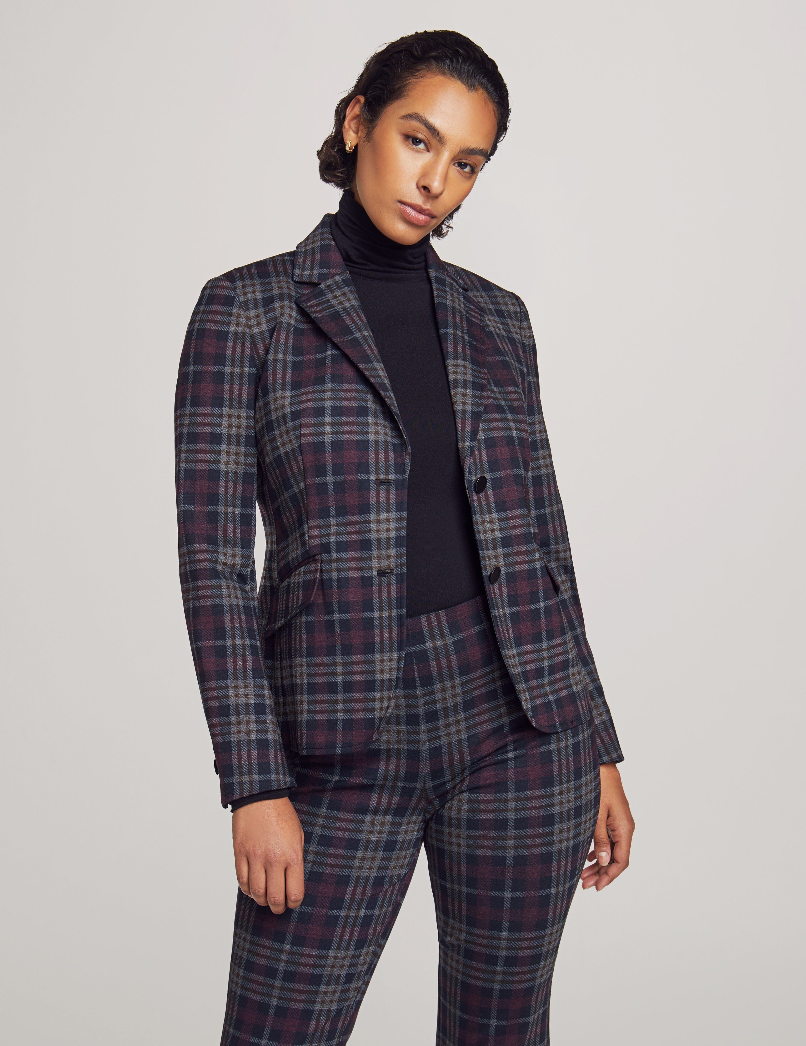 Plaid Printed Two Button Jacket sold by Anne Klein product image thumbnail 2