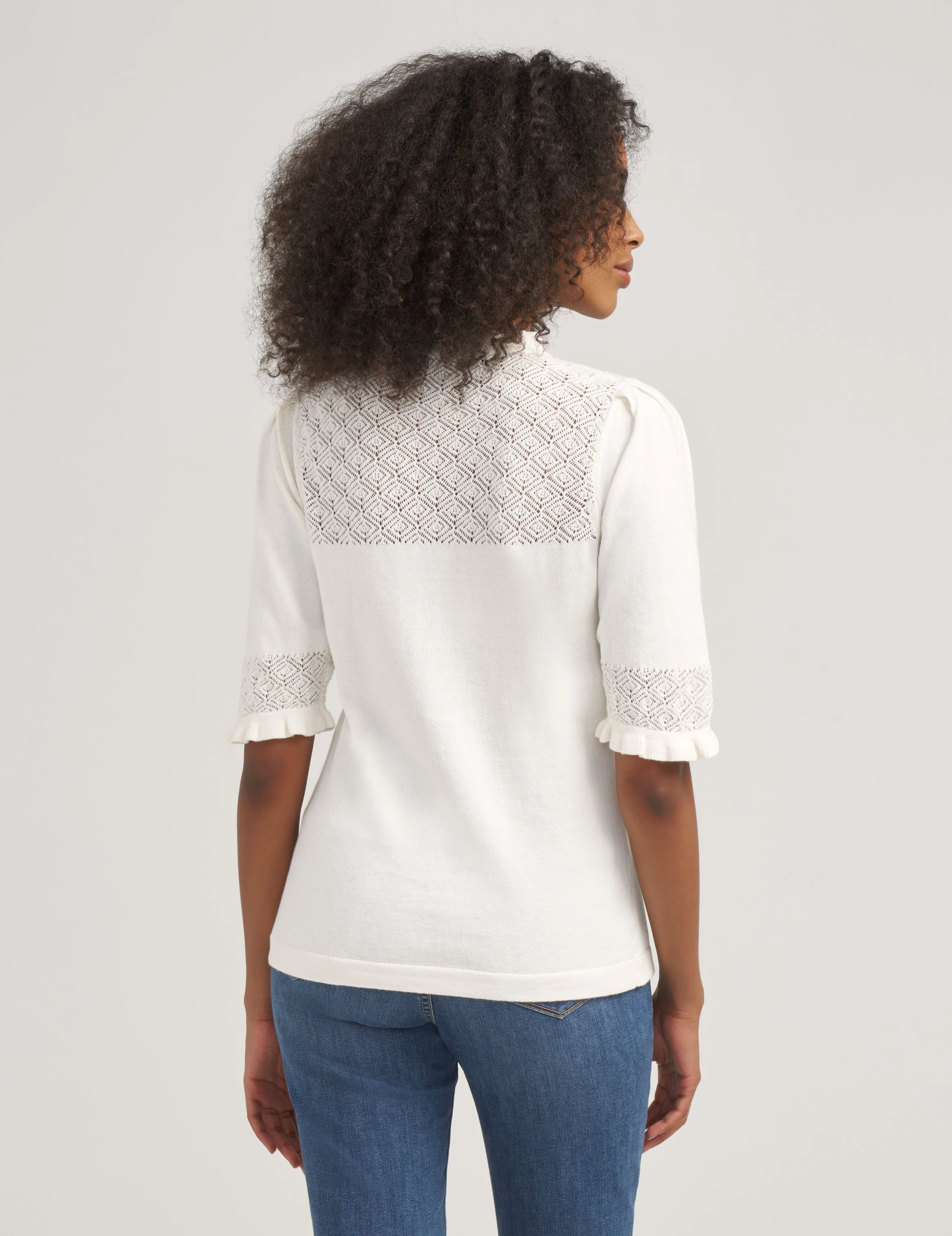 Puff Sleeve With Ruffle Neck Top- Sale sold by Anne Klein product image thumbnail 2