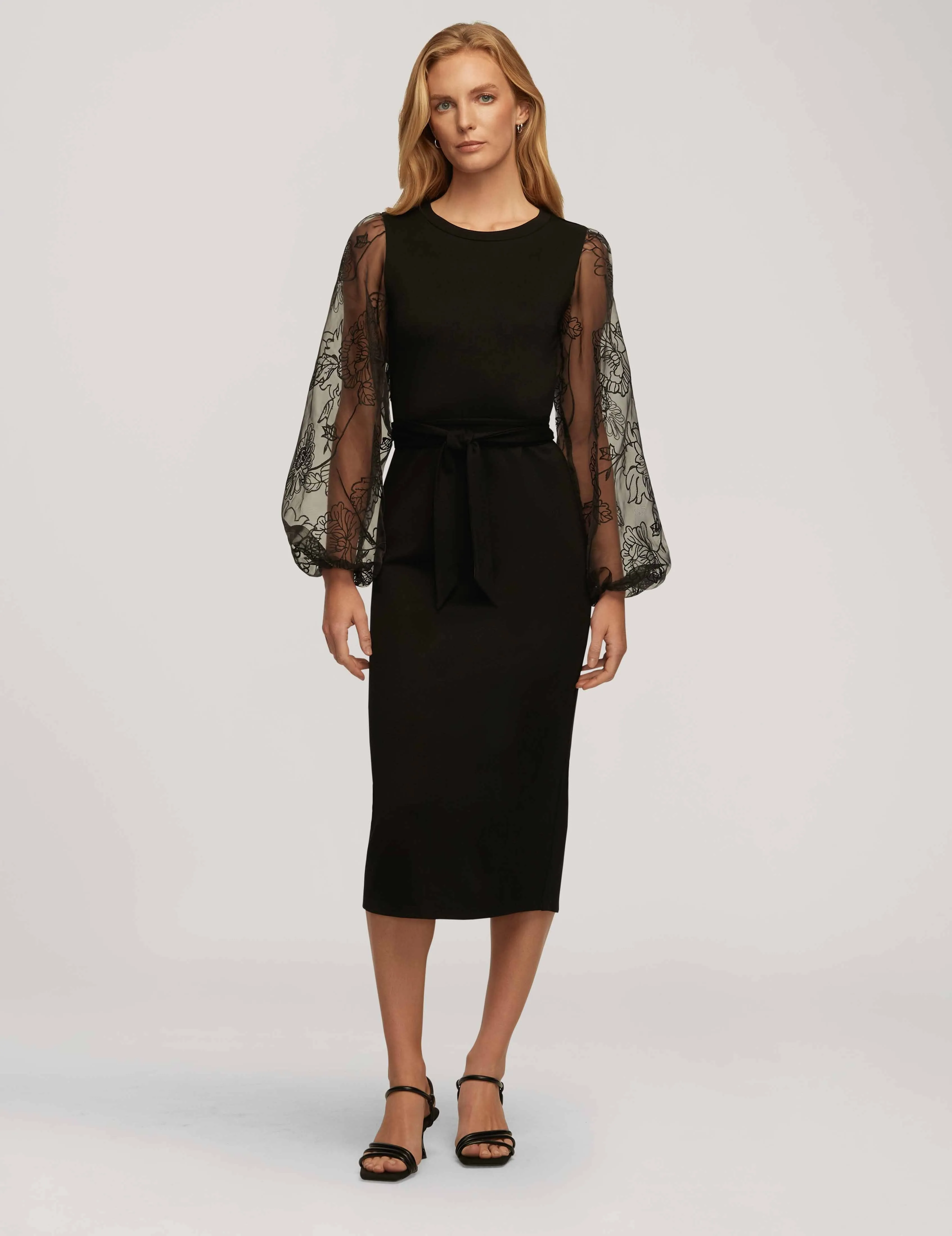 Novelty Balloon Sleeve Midi Dress- Sale sold by Anne Klein