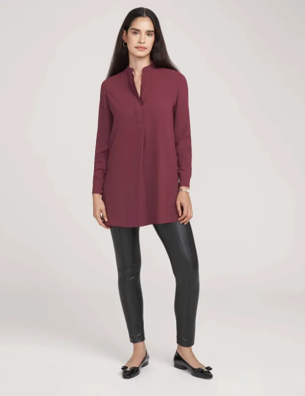 Popover Tunic With Covered Placket And Side Slits- Clearance sold by Anne Klein