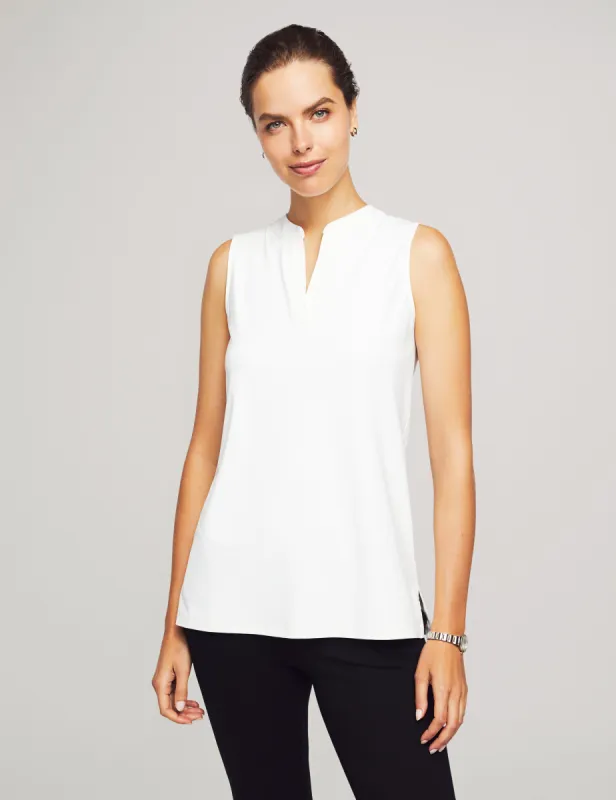 Sleeveless Split Neck Anne Deluxe Shell- Clearance sold by Anne Klein