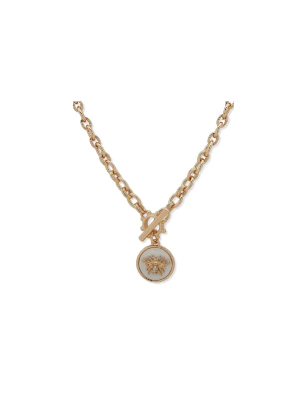 Bee Motif Pendant Necklace sold by Anne Klein