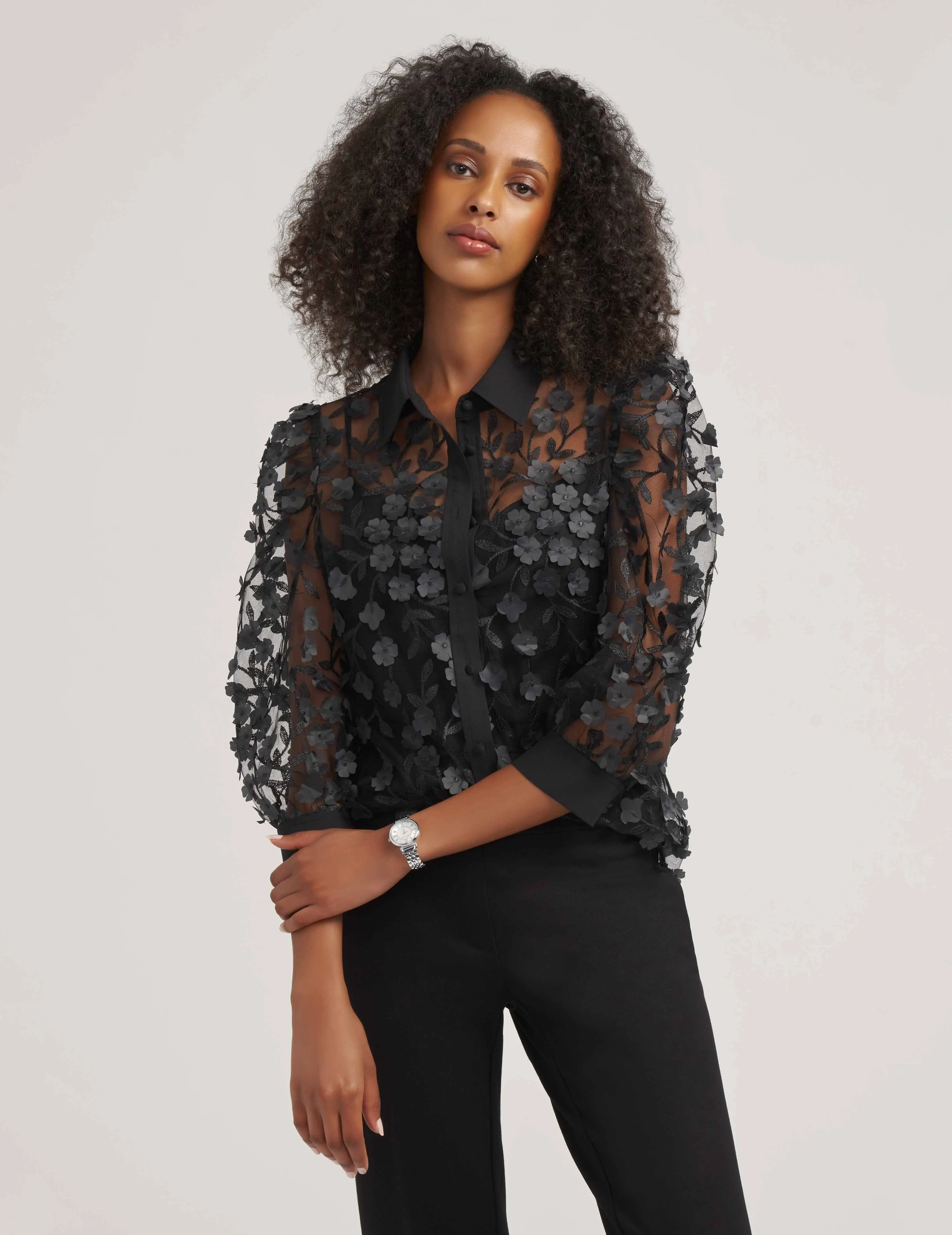 Floral Applique Blouse -Sale sold by Anne Klein