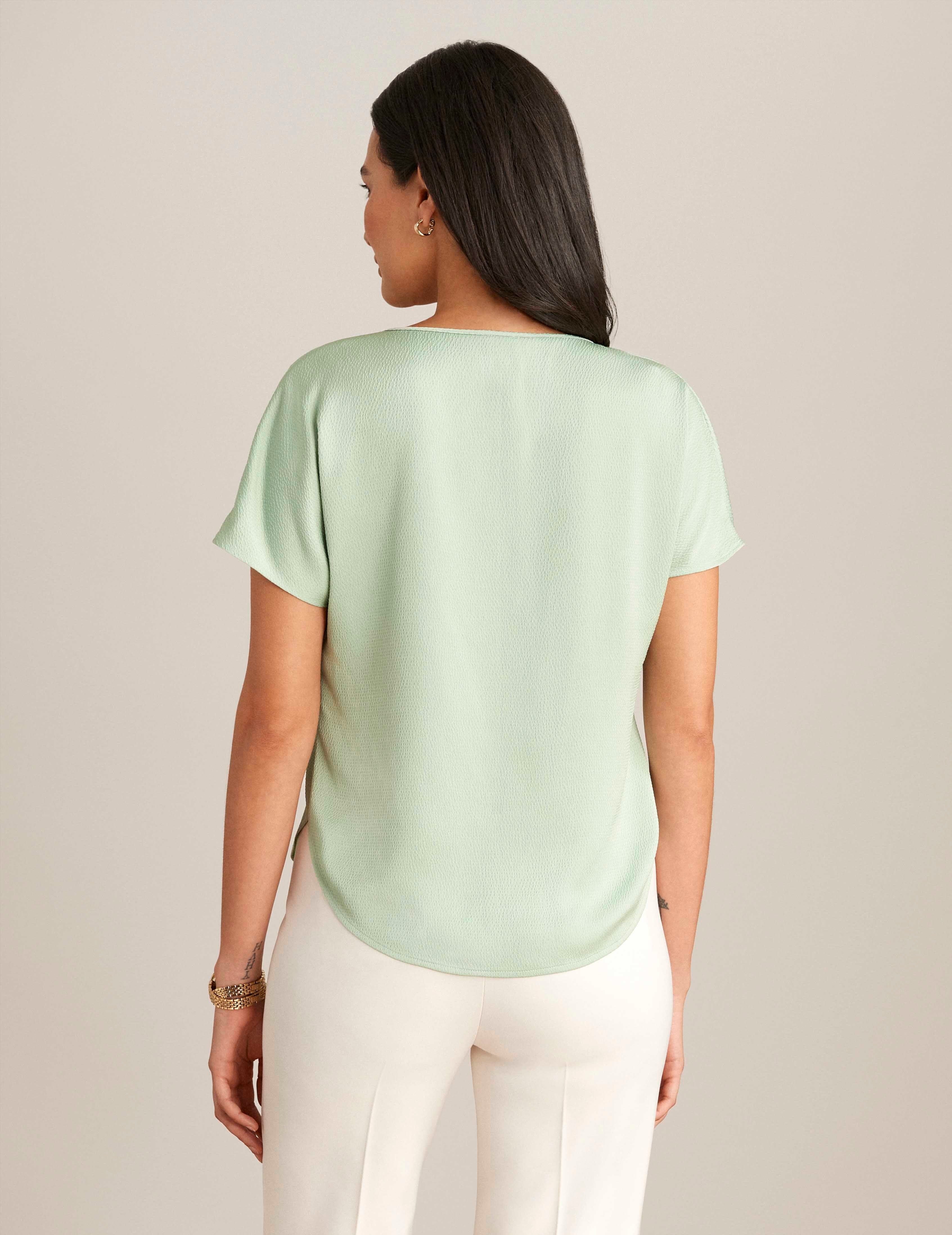 Short Sleeve V Neck Blouse sold by Anne Klein product image thumbnail 2