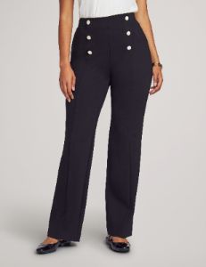 Pull on High Rise Wide Leg Sailor Pant sold by Anne Klein
