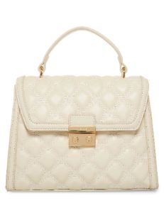 Convertible Quilted Satchel With Push Lock sold by Anne Klein