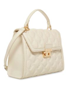 Convertible Quilted Satchel With Push Lock sold by Anne Klein