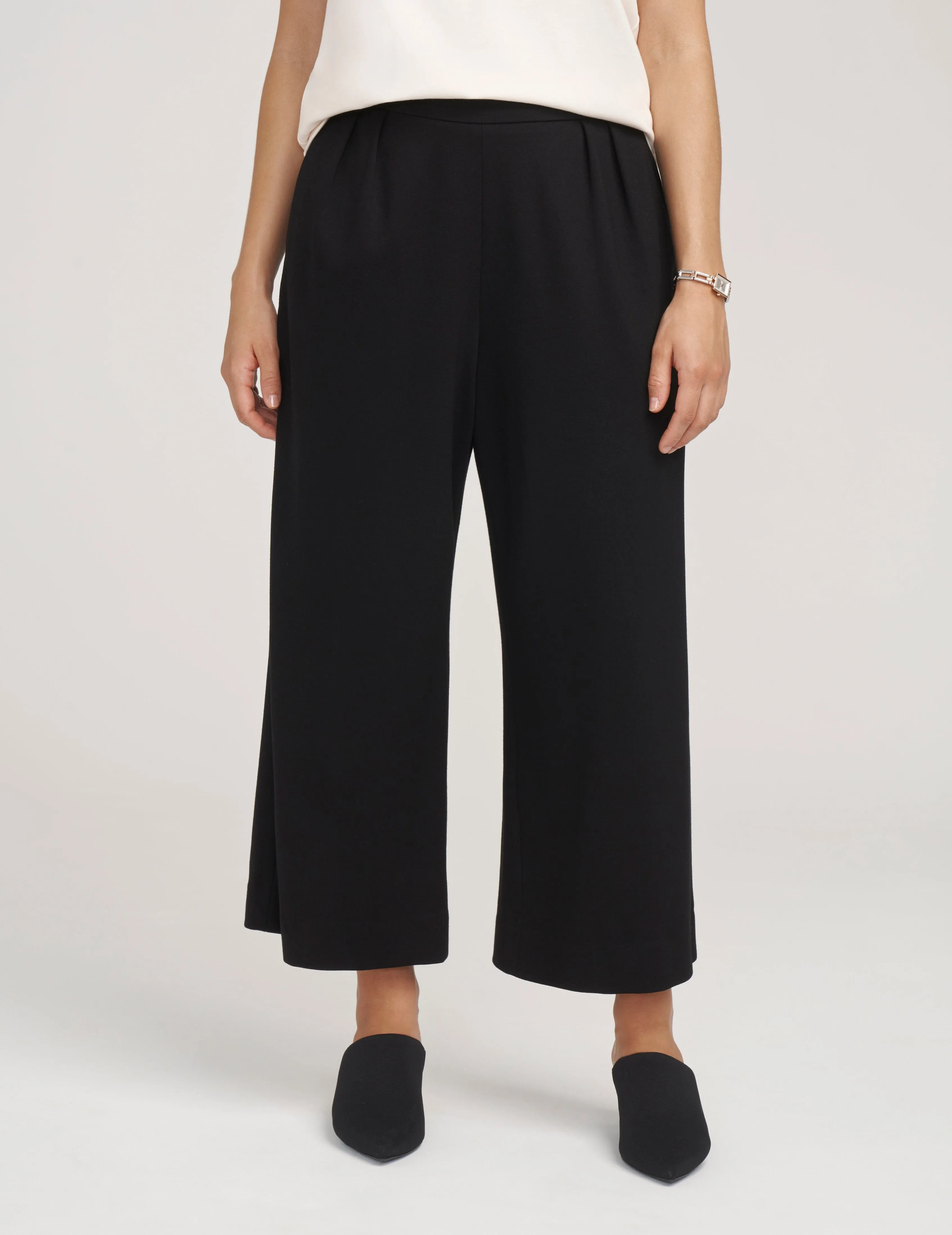 Pull On Pleat Front Cropped Wide Leg Pants- Sale sold by Anne Klein