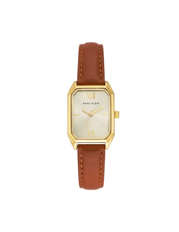 Octagonal Shaped Leather Strap Watch sold by Anne Klein