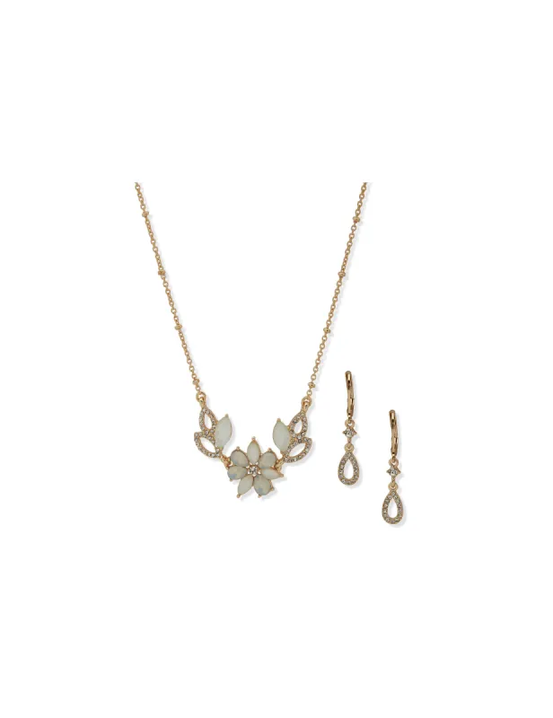 Flower Necklace and Earring Set sold by Anne Klein