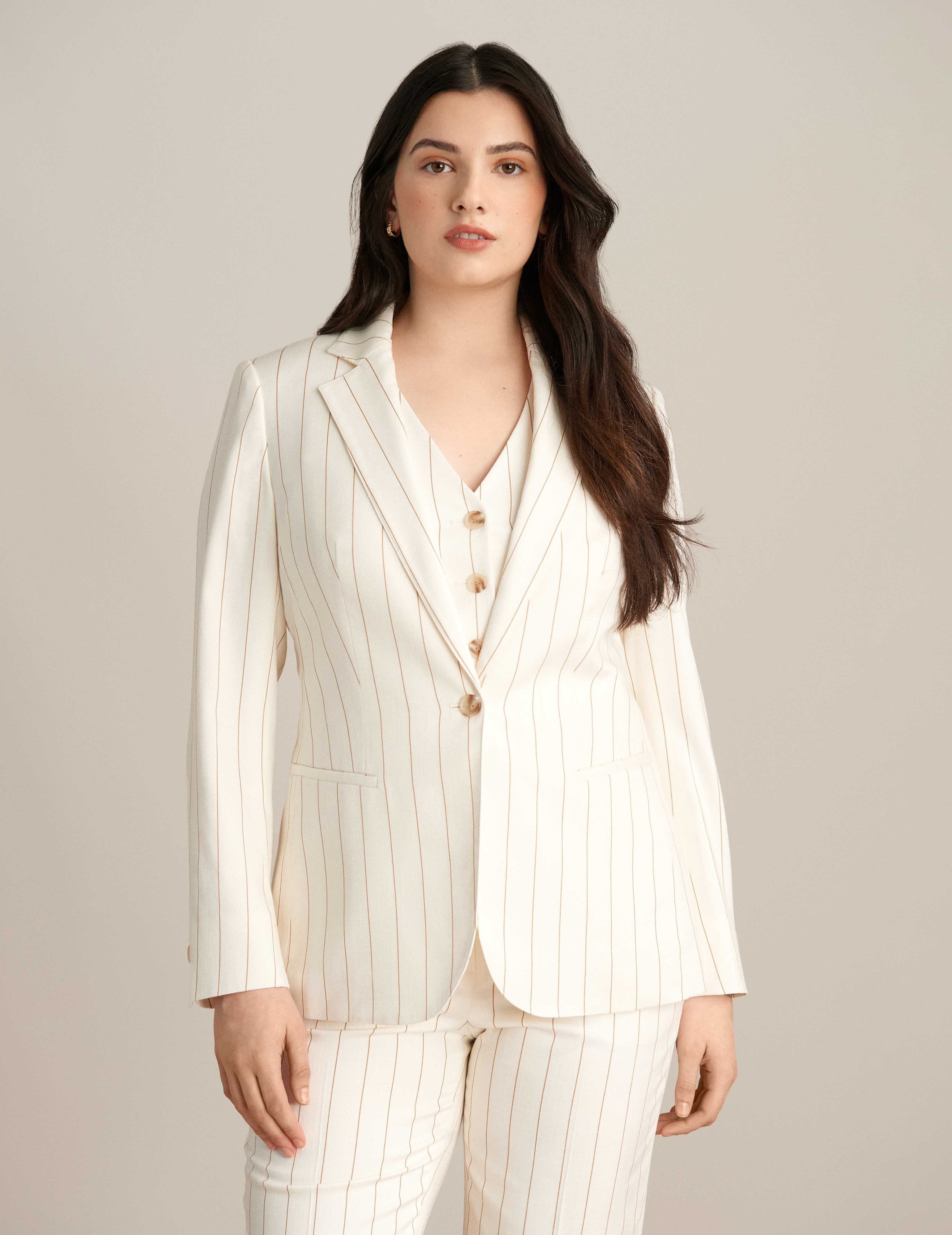 Pinstripe Blazer Jacket sold by Anne Klein product image thumbnail 2